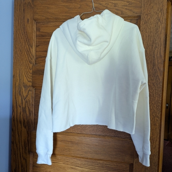 Levi's Two Horse Raw Cut Hem Hoodie White Women's M - Picture 5 of 8